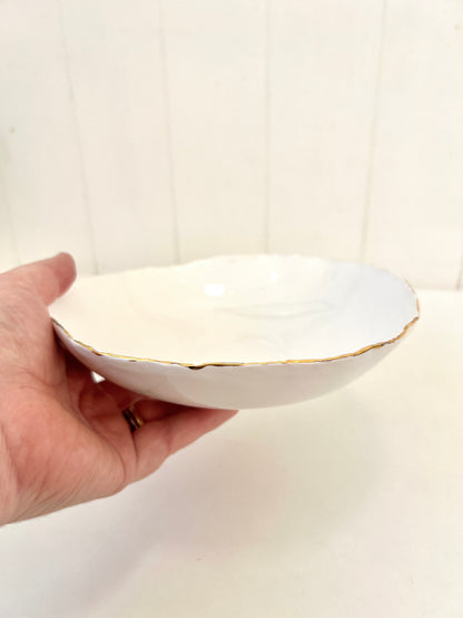 Organic Gold Rimmed Bowl