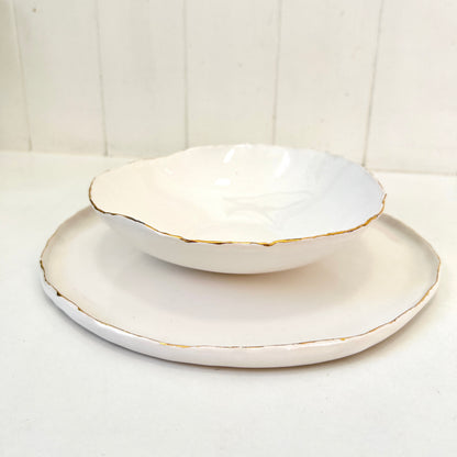 Organic Gold Rimmed Bowl