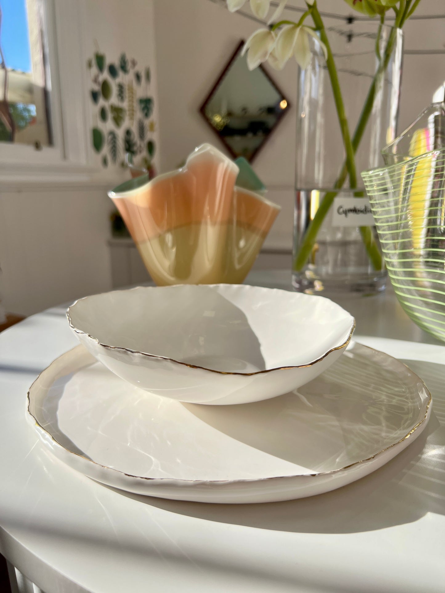 Organic Gold Rimmed Plate