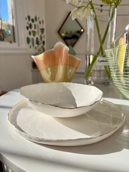 Organic Gold Rimmed Plate