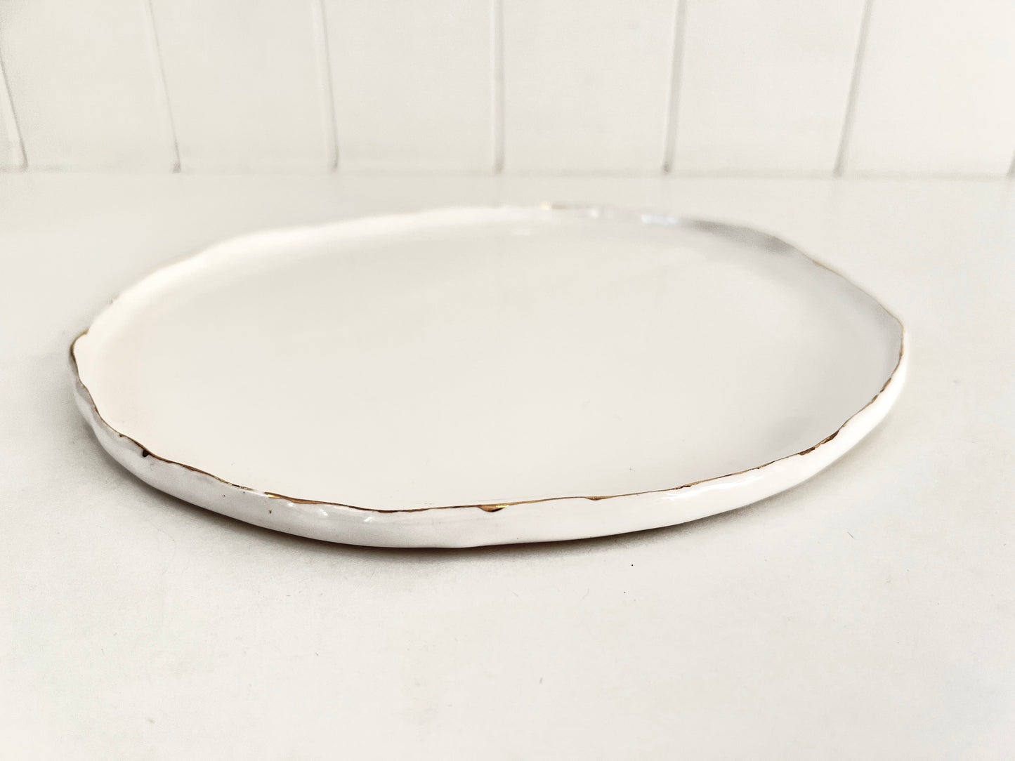 Organic Gold Rimmed Plate