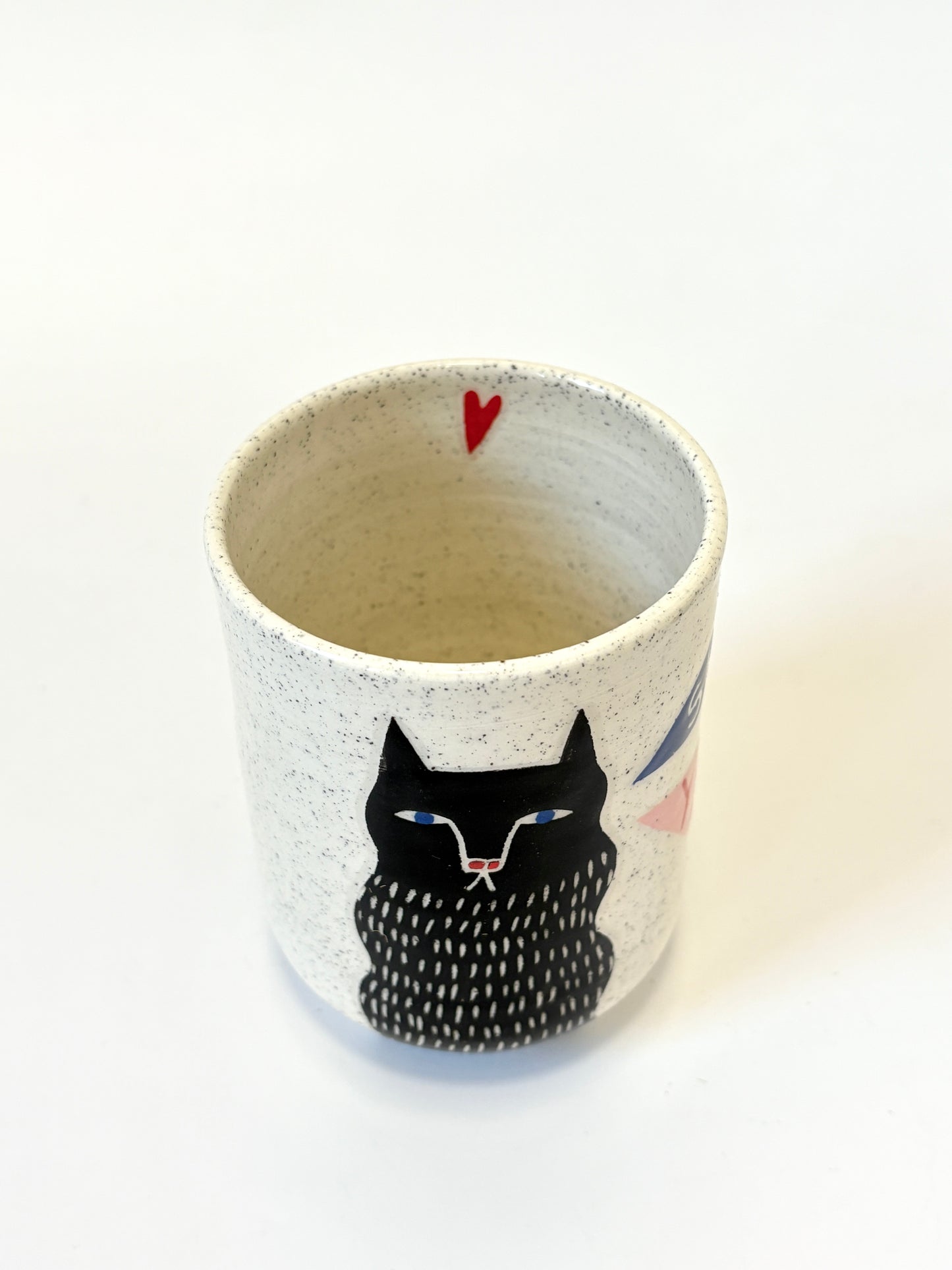Ceramic Cup by Studio Soph - "SHIT YEAH" with Black Dash Cat