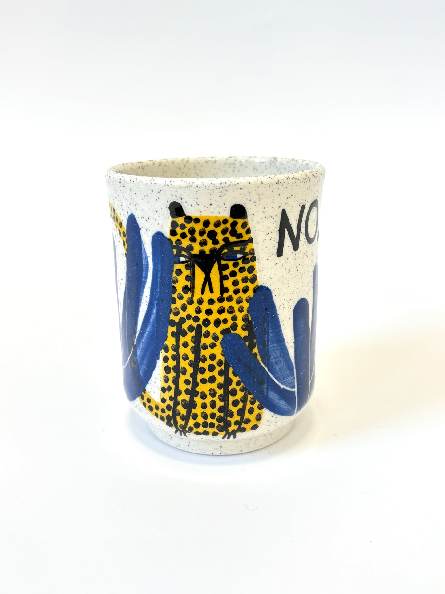Ceramic Cup by Studio Soph - "NO." Yellow Cheetah