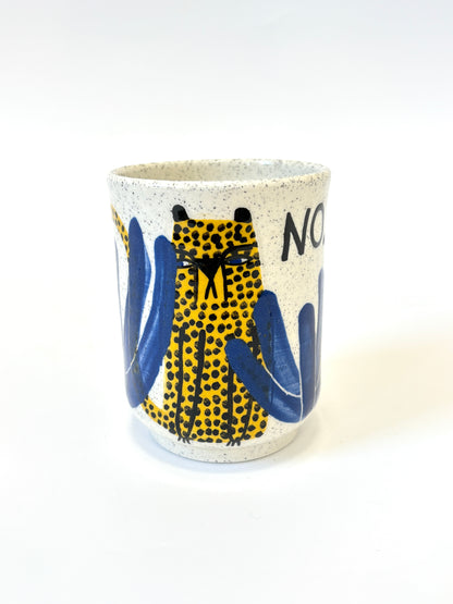 Ceramic Cup by Studio Soph - "NO." Yellow Cheetah