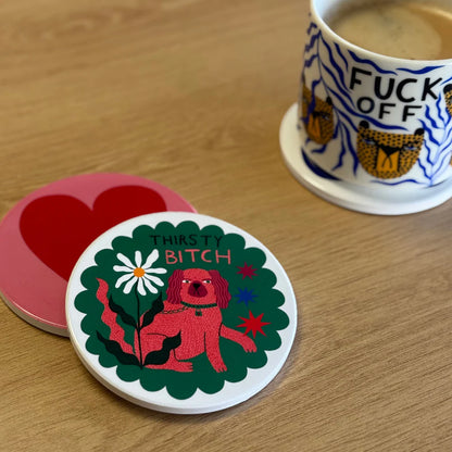 Ceramic Coaster - Thirsty Bitch - by Studio Soph