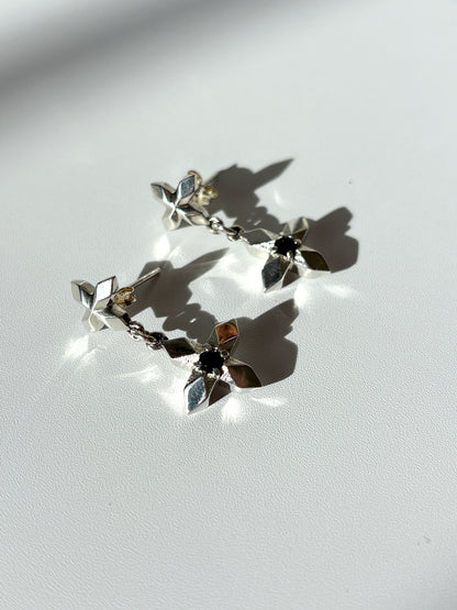Lucent Stud Earrings with Black Spinel by Holly howe
