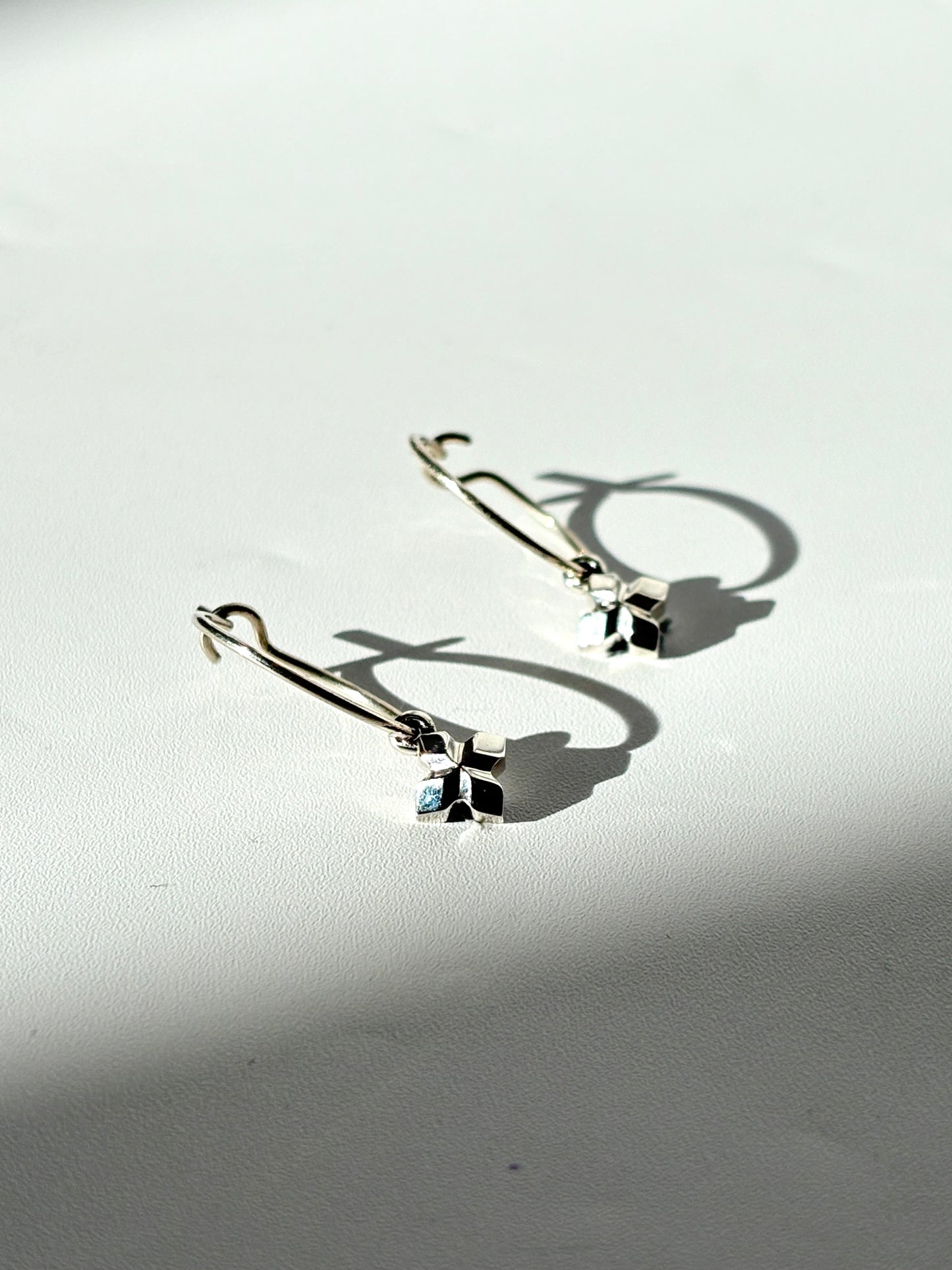 Micro Cross Hoop Earrings