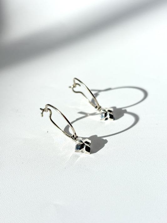 Micro Cross Hoop Earrings