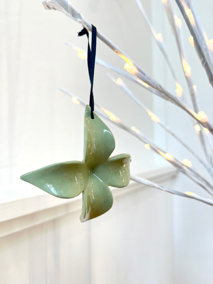 Ceramic Abelia Ornament - Gloss Green