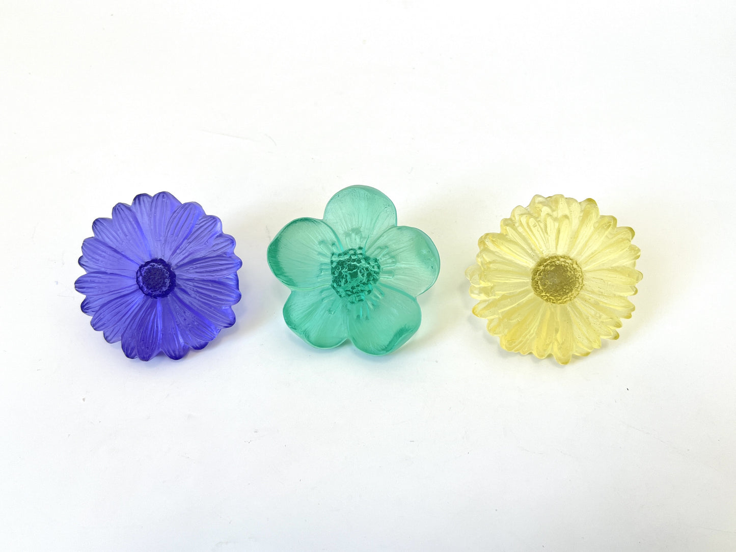 "Garden Path" Cast Glass Flowers Set - "Bright Summer" with Citrine