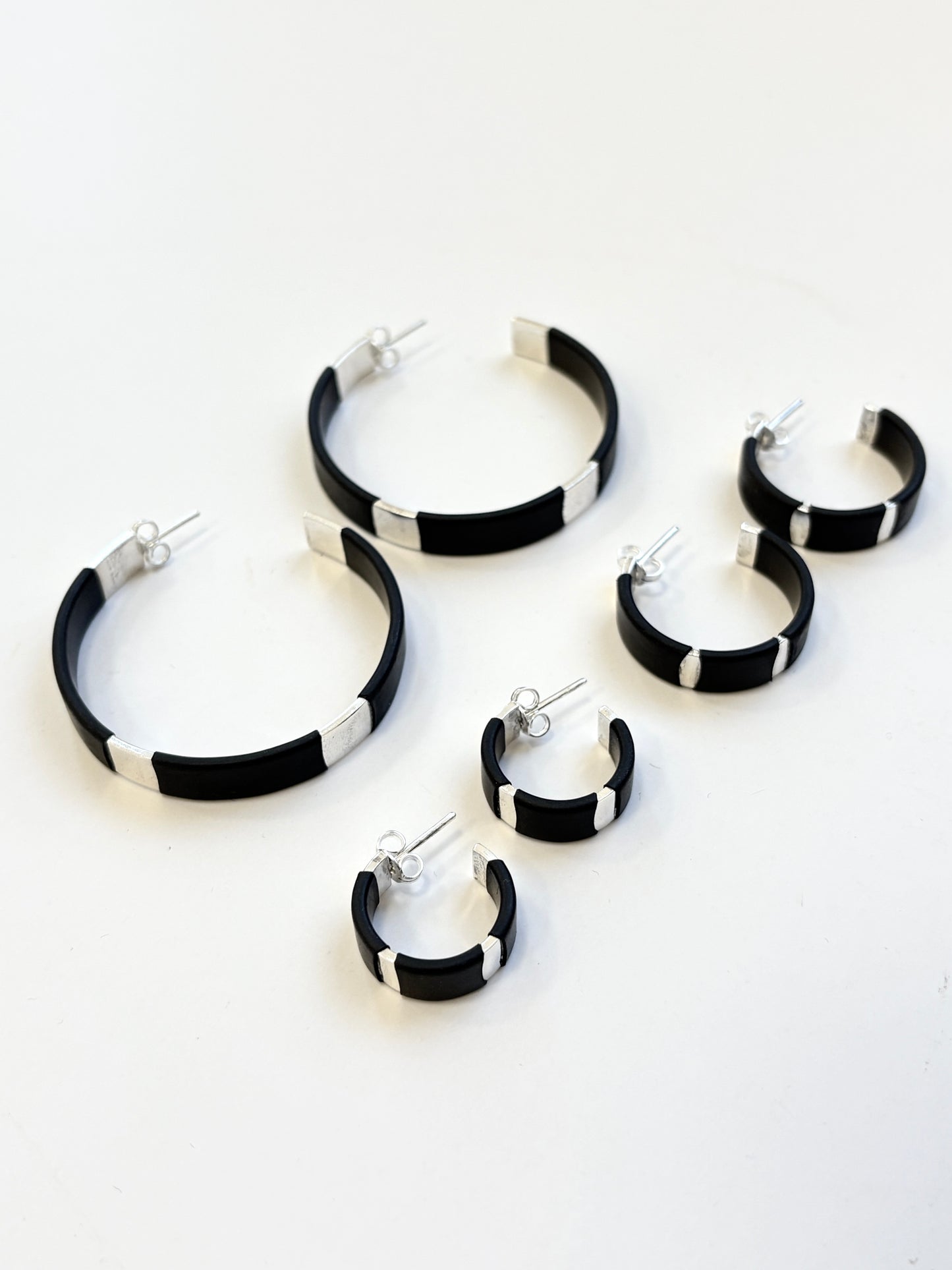 Fused Rubber Hoop Earrings (Large)