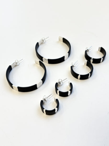 Fused Rubber Hoop Earrings (Large)