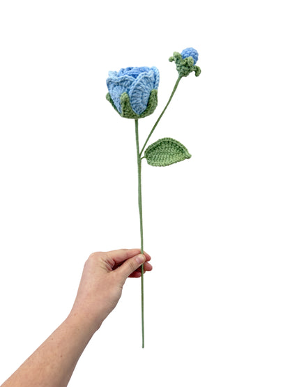 Crocheted Rosa - Light Blue