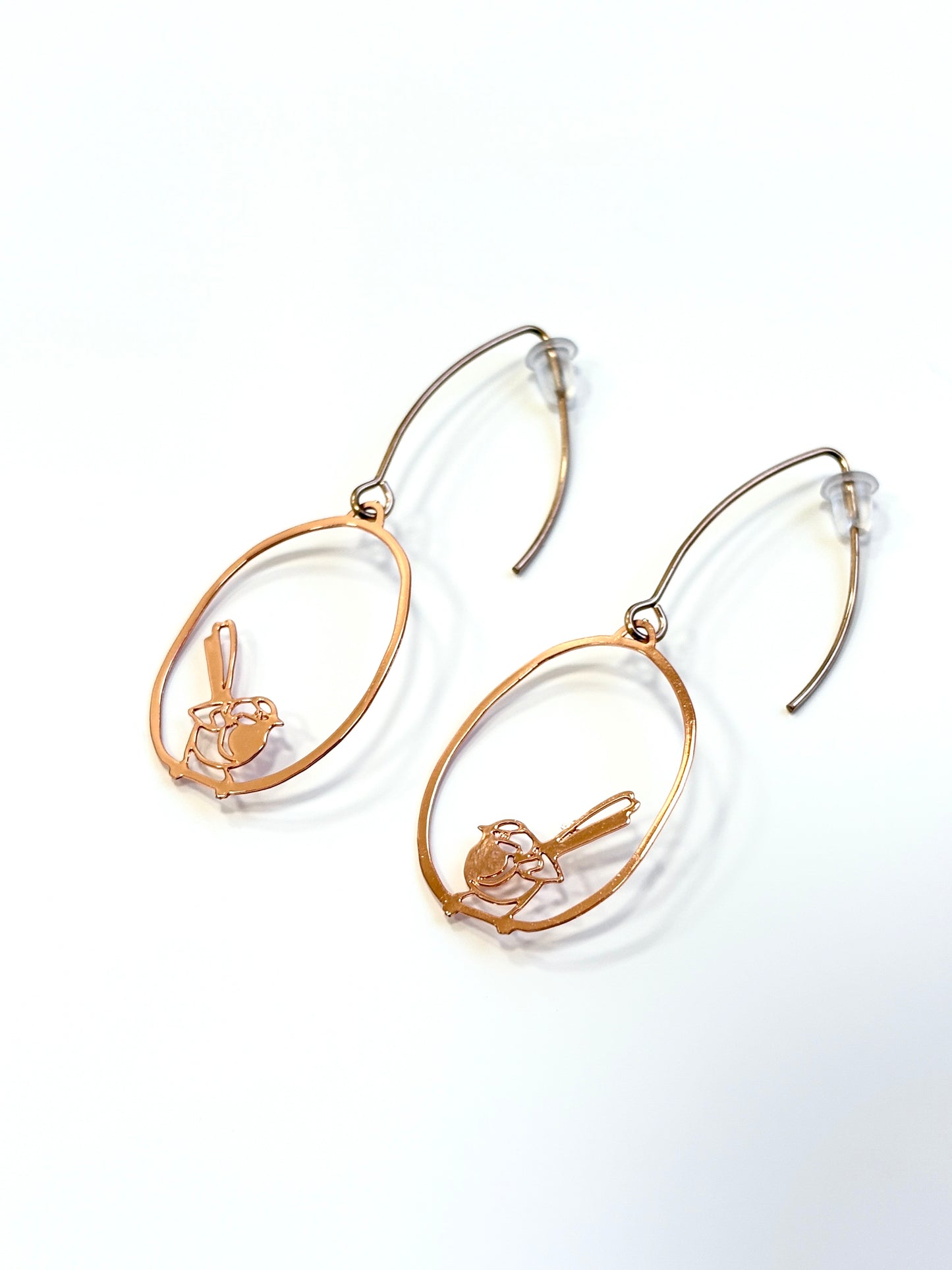 Fantail Earrings in Rose Gold