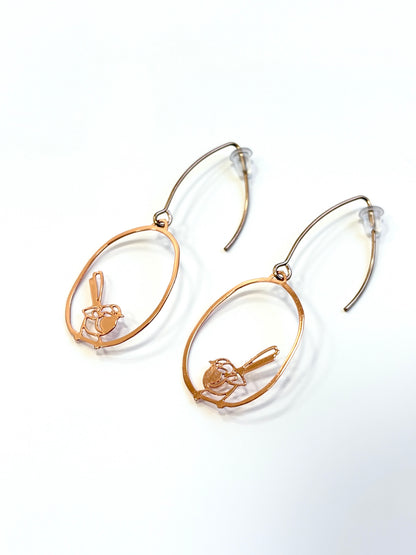 Fantail Earrings in Rose Gold