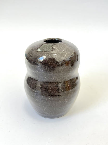 Ceramic Bud Vase - Dark Clay, Curves