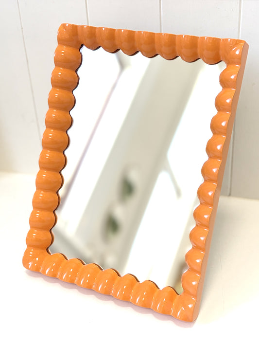 Handmade Standing Mirror - Spindle Macrocarpa - Orange