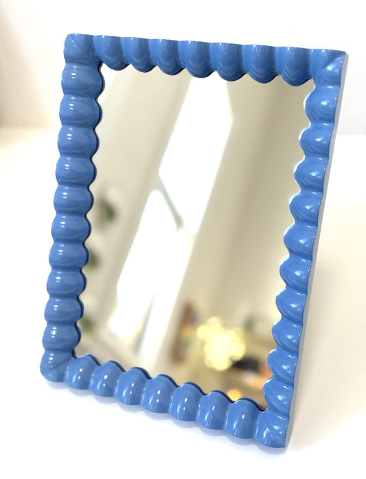 Handmade Standing Mirror - Spindle Macrocarpa - Blue
