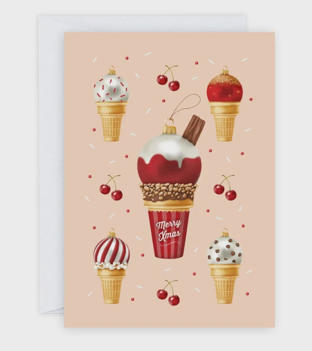 "Ice Cream Baubles" Greeting Card
