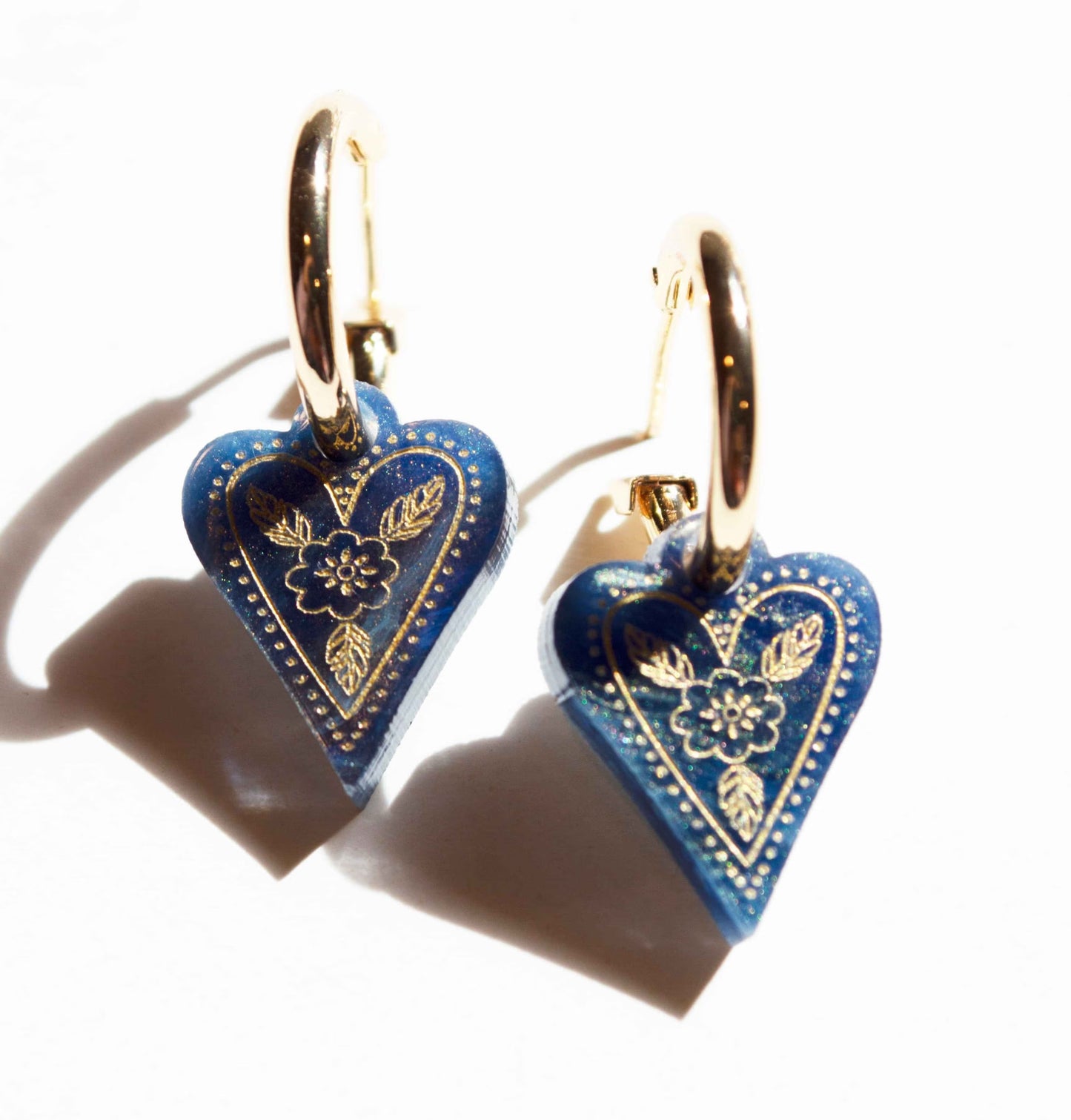 Boho Heart Earrings - Midnight