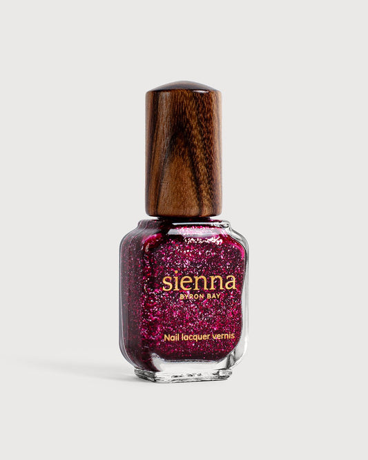 'Starlit Rose' Luscious Deep Red Sparkle Nail Polish - 10ml