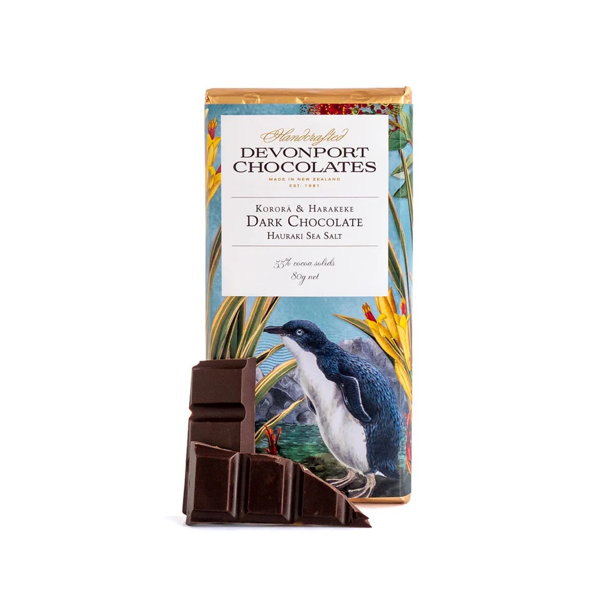 Kororā Hauraki Sea Salt & Dark Chocolate Bar 80g