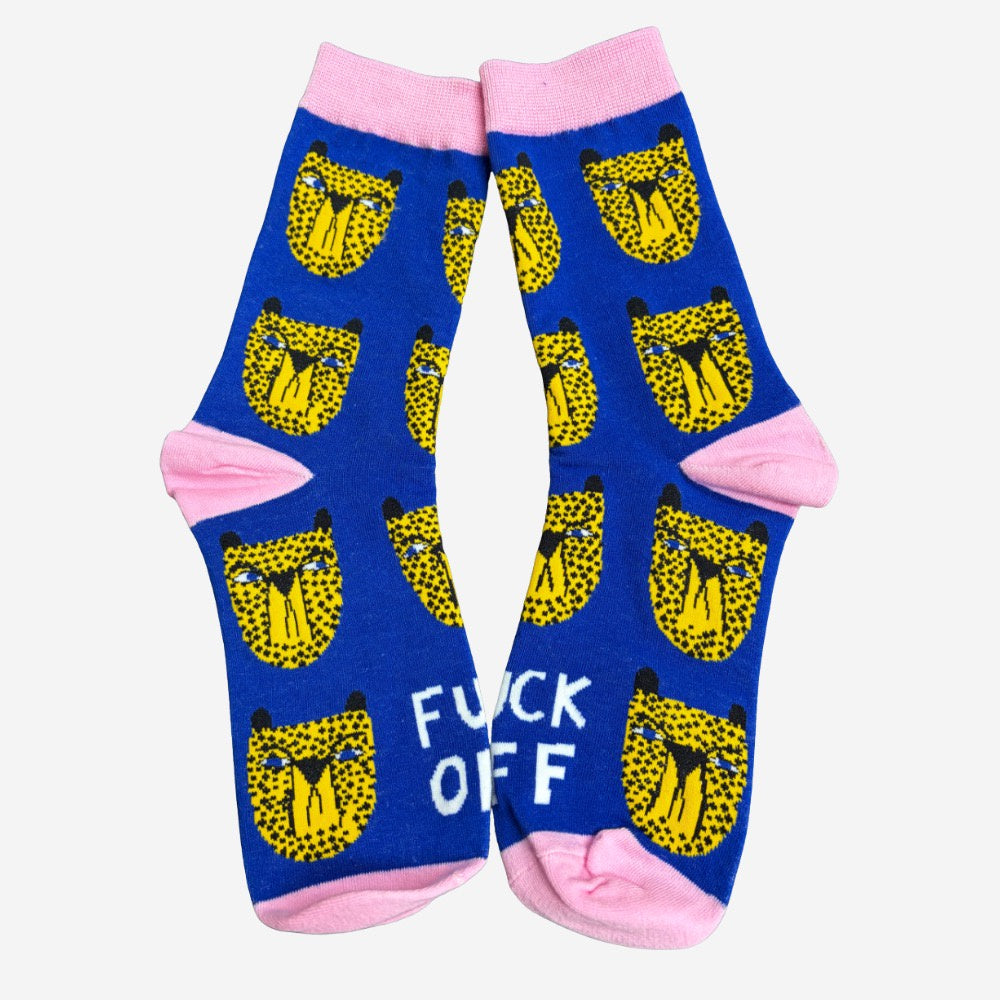 Socks by Studio Soph - Cheetah - Fuck Off