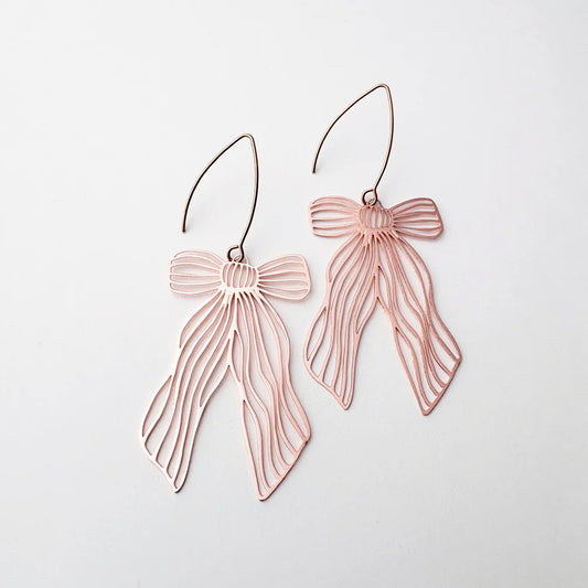 Pretty Bow earrings in Rose Gold