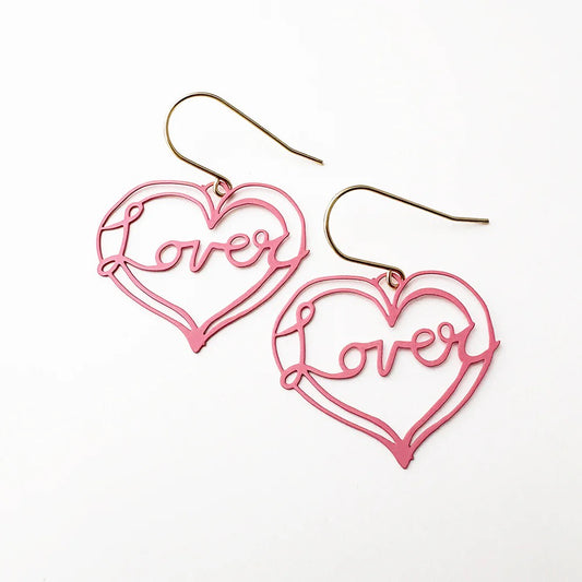 Midi lover Heart Earrings in Pink