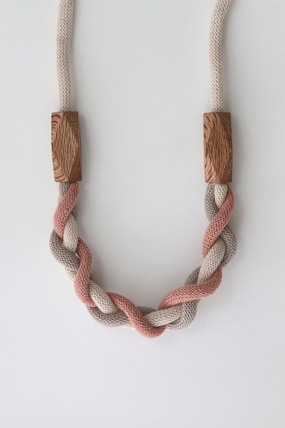 Twisted Rope Necklace - Blush