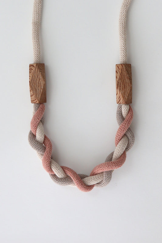 Twisted Rope Necklace - Blush