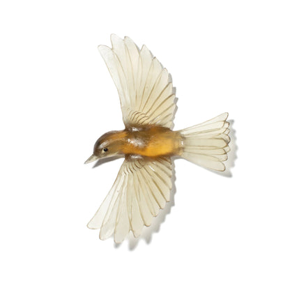 Yellowhead / Mōhua - Bronze - Glass bird artwork by Luke Jacomb Studio