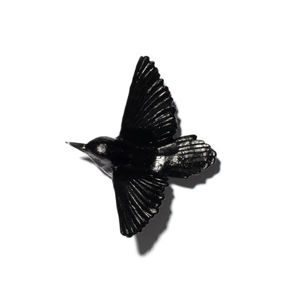 Tomtit / Kōmiromiro - Solid Black - by Luke Jacomb Studio