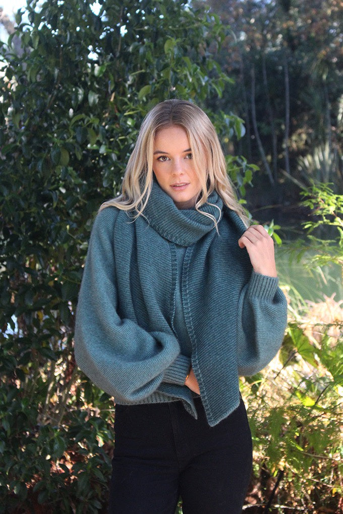 Bias Scarf Possum Merino - Sage/Tasman