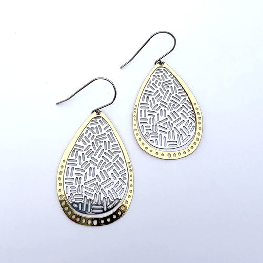 Boho Mixed Metal earrings in #5 Gold & Silver