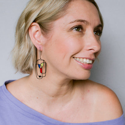 Art School Drop Out earrings in Primary