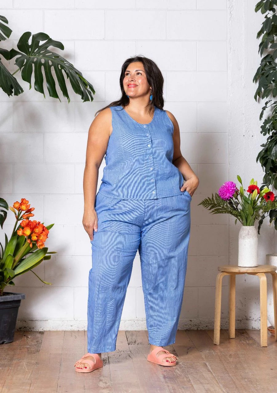 Balloon Pant - Thin Pin Blue