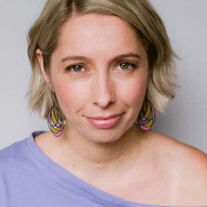 Art School Drop Out earrings in Pink and orange