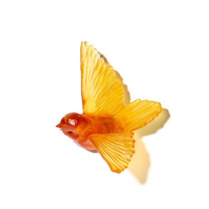 Tomtit / Kōmiromiro - Orange - Glass artwork by Luke Jacomb