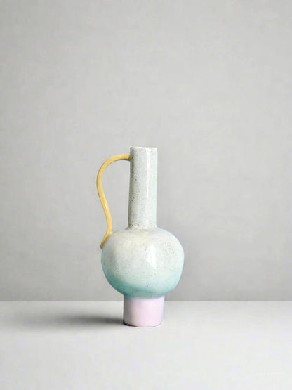 Oh Pretty One Vase - Natural, Pink Base and Mustard Handle by Formantics