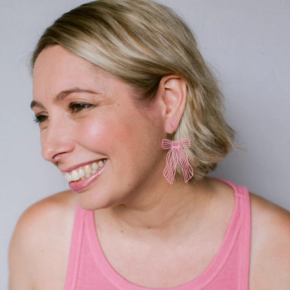 Pretty Bow earrings in Pink