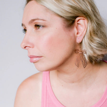 Pretty Bow earrings in Rose Gold