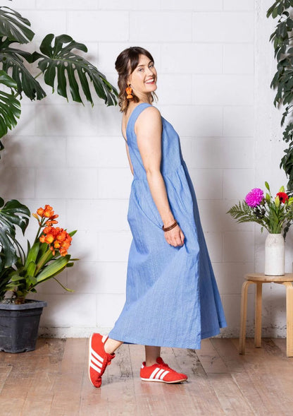 Reversible Dress - Thin Pin Blue