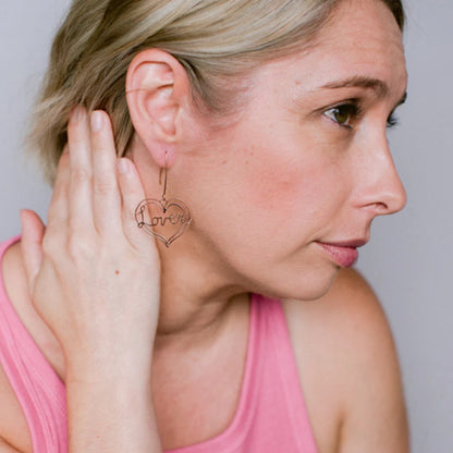 Midi lover Heart Earrings in Rose Gold
