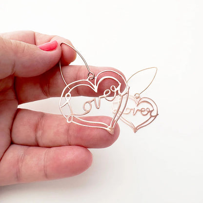 Midi lover Heart Earrings in Rose Gold