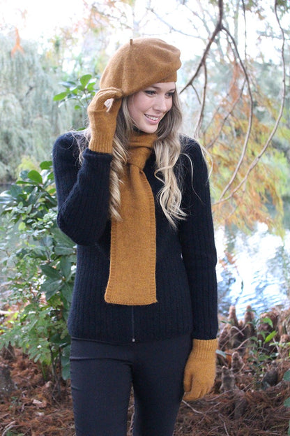 Possum Merino Beret - Gold