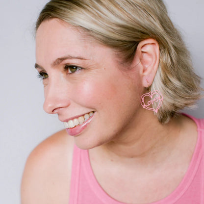 Midi lover Heart Earrings in Pink