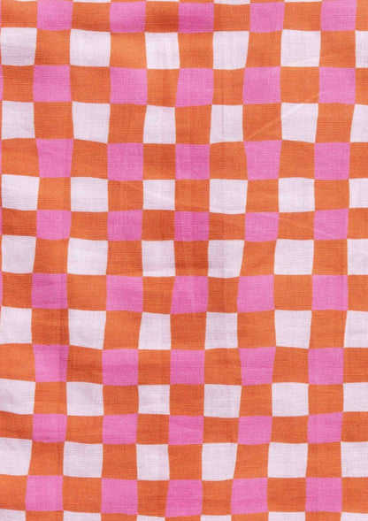 Balloon Pant - Handdrawn Check Burnt Orange