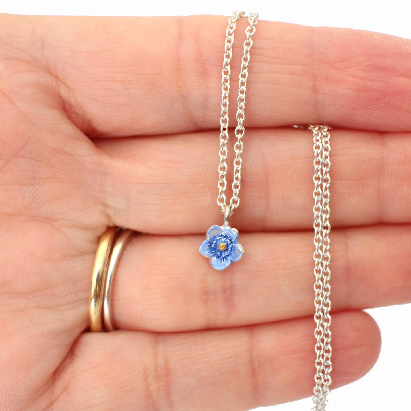 Forget Me Not Flower Drop Necklace