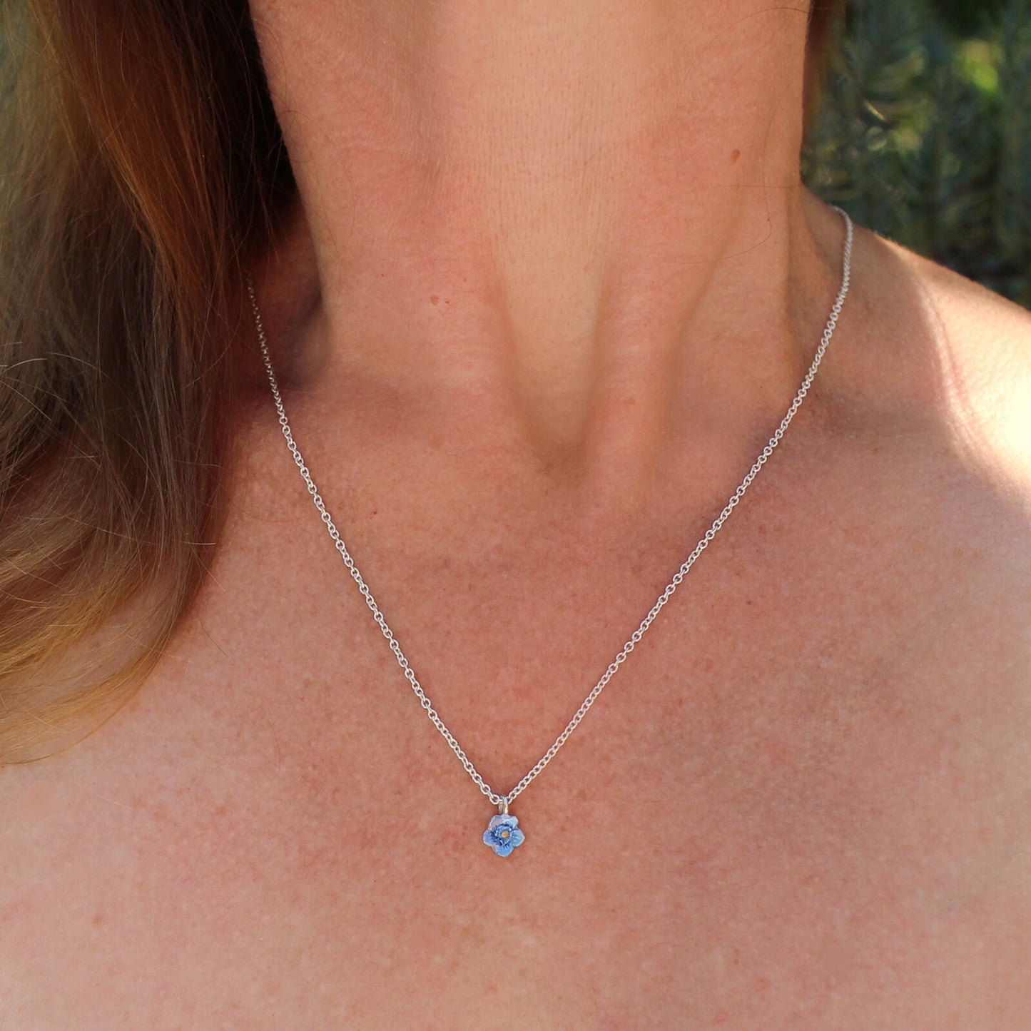 Forget Me Not Flower Drop Necklace